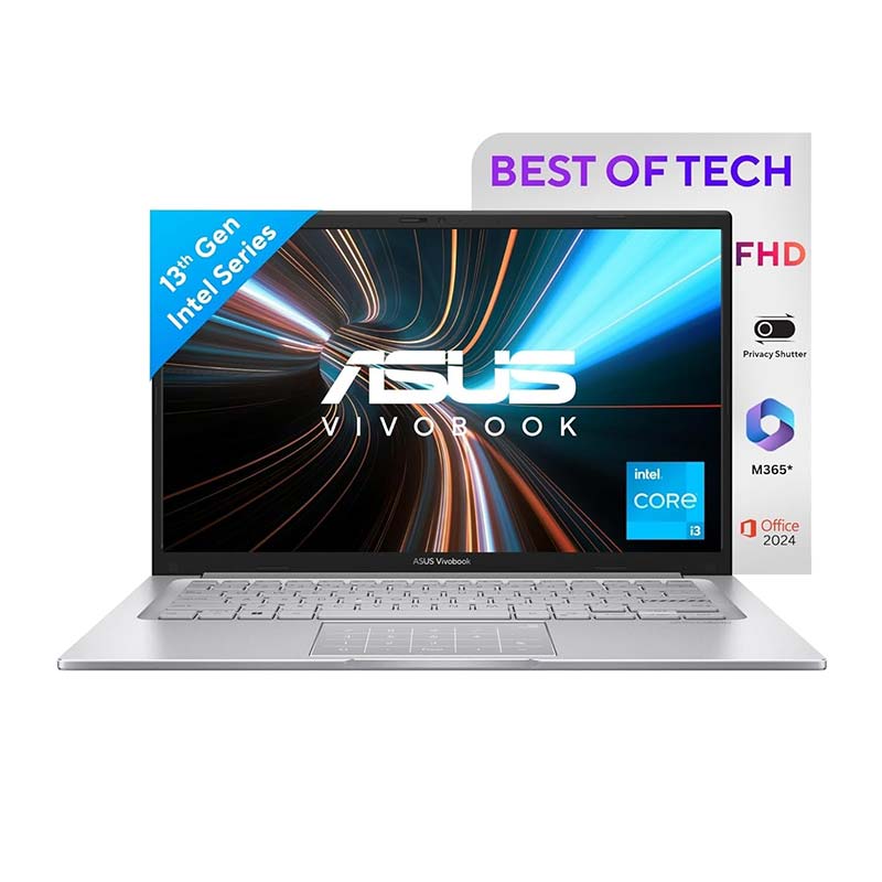 Picture of Asus Vivobook 14 - Intel Core i3-1315U 14" (35.56 cm) X1404VA-NK761WS Thin and Light Laptop (8GB/ 512GB SSD/ Full HD Display/ Intel UHD Graphics/ Windows 11 Home/ Office Home 2024/ 1Year Warranty/ Cool Silver/ 1.40 Kg)